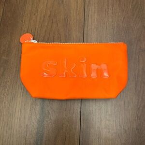 Dr Dennis GROSS Makeup Cosmetic Bag Pouch Orange Skincare NWOT